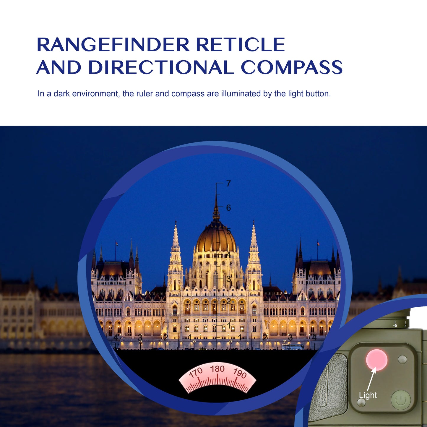 10X50 HD Marine Binoculars with Rangefinder Compass BAK4 Prism 50mm FMC Lens Waterproof for Outdoor Hunting Boating Camping